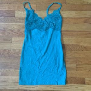 Free people retro green slip dress
